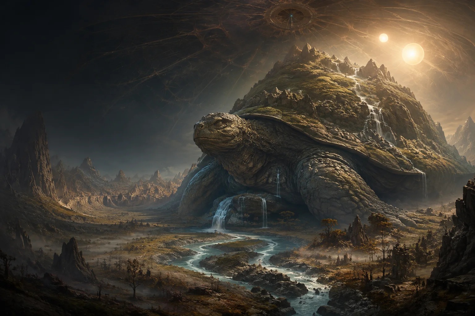 La kushu Murguba, grande como una montaña, bajo los dos soles de Ki